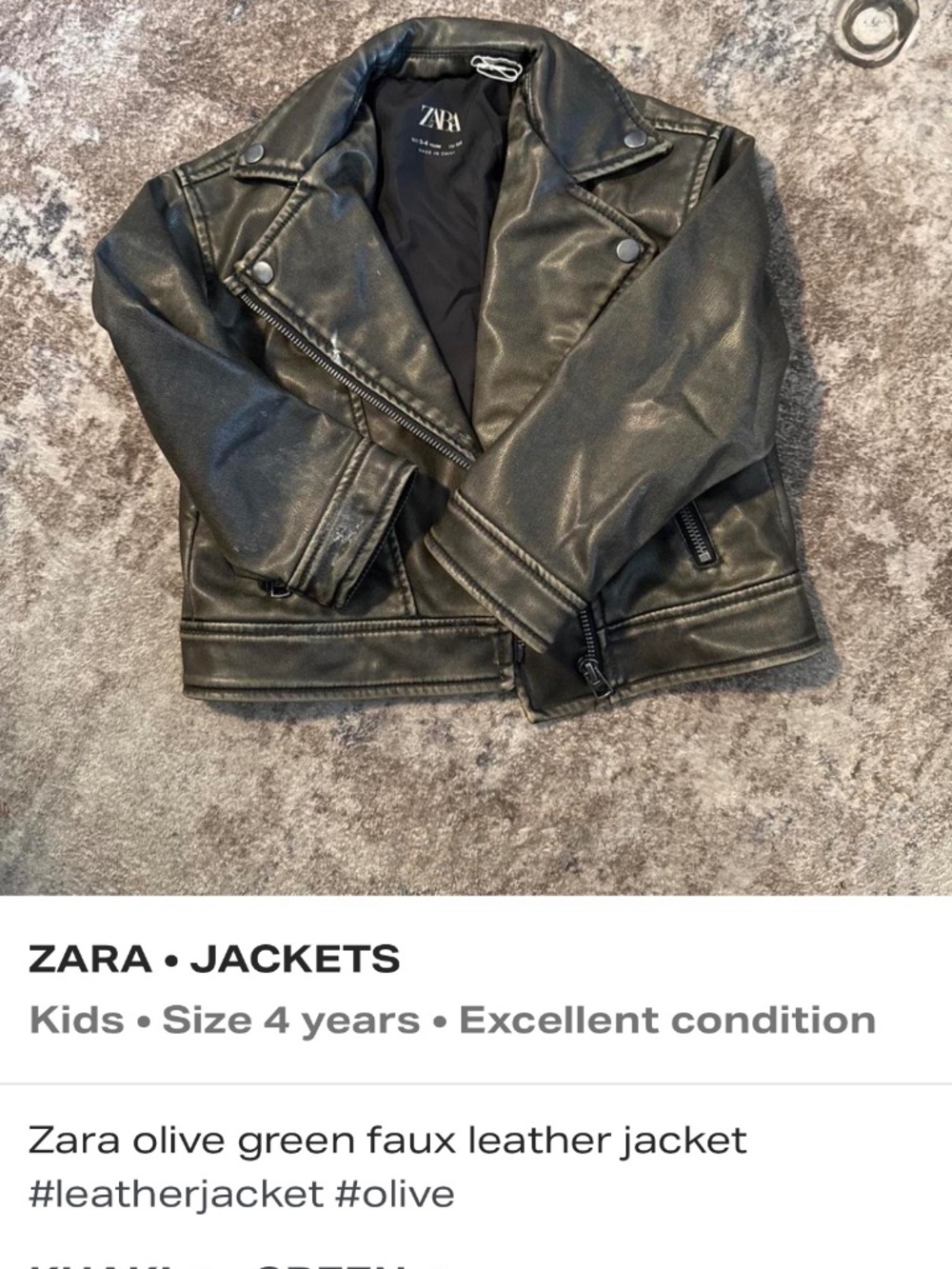 Zara faux leather jacket
